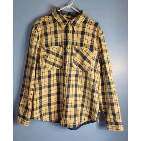 The North Face Flannel XL Blue Ivory Plaid Pockets Long Sleeve Mens Country Warm - Picture 7 of 10